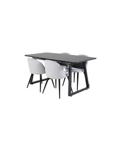 Matgrupp Inca med Velvet matstolar, 160 × 85 cm 2