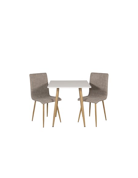 Matgrupp Polar med Windu matstolar, 75 × 75 cm