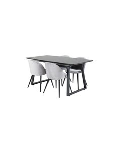 Matgrupp Inca med Velvet matstolar, 160 × 85 cm 2