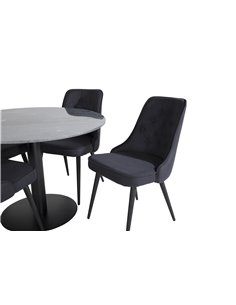 Matgrupp Estelle med Velvet Deluxe matstolar 2