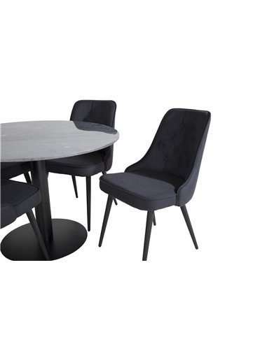 Matgrupp Estelle med Velvet Deluxe matstolar