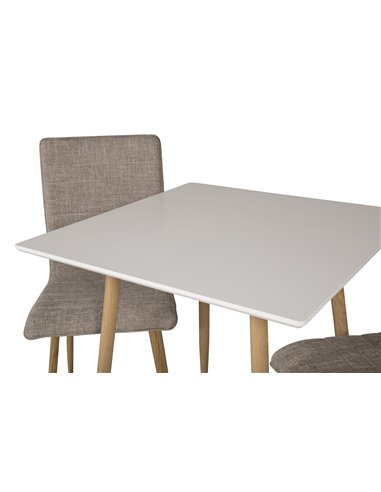 Matgrupp Polar med Windu matstolar, 75 × 75 cm