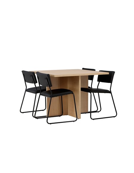 Matgrupp Leo med Kenth matstolar, 100 × 100 cm