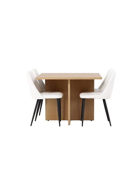 Matgrupp Leo med Night matstolar, 100 × 100 cm
