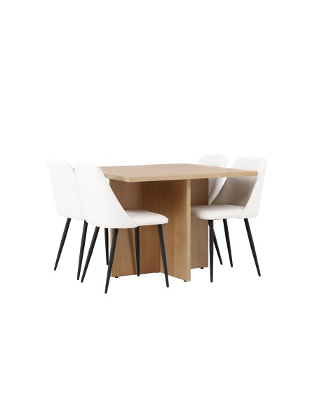 Matgrupp Leo med Night matstolar, 100 × 100 cm