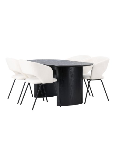 Matgrupp Isolde med Day matstolar, 180 × 90 cm
