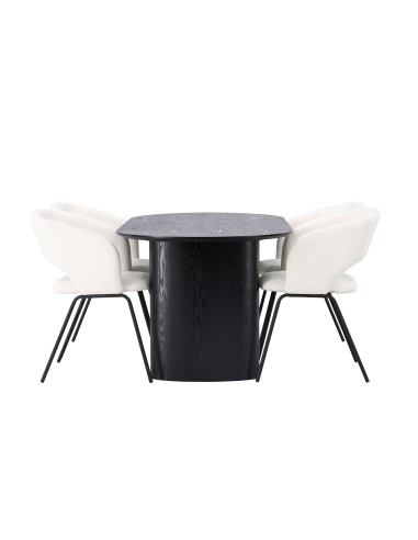 Matgrupp Isolde med Day matstolar, 180 × 90 cm