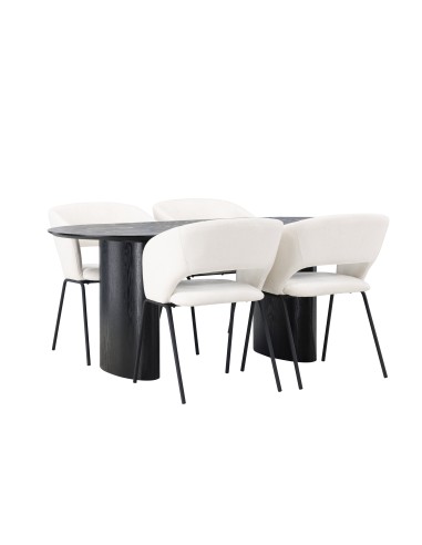 Matgrupp Isolde med Day matstolar, 180 × 90 cm