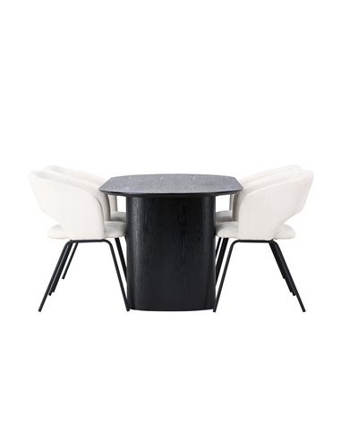 Matgrupp Isolde med Day matstolar, 180 × 90 cm