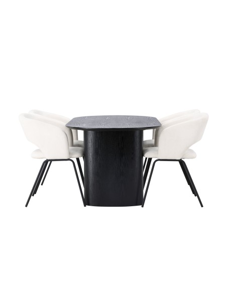 Matgrupp Isolde med Day matstolar, 180 × 90 cm