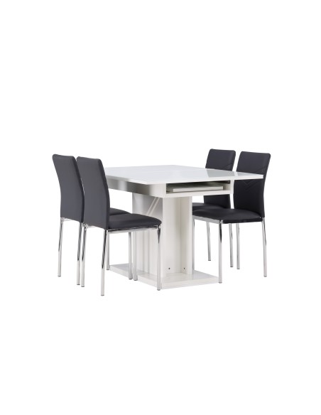 Matgrupp Pluto med Lily matstolar, 120 × 90 cm