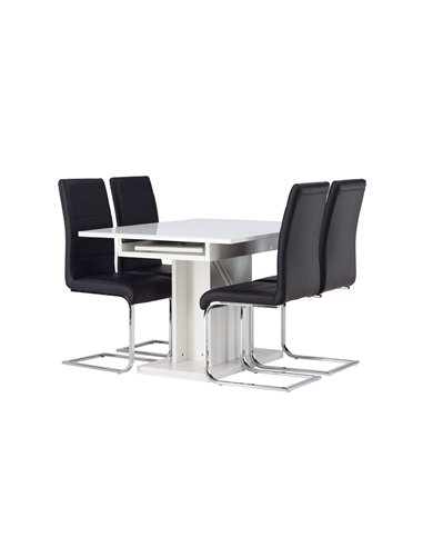 Matgrupp Pluto med Tempo matstolar, 120 × 90 cm