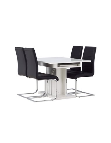 Matgrupp Pluto med Tempo matstolar, 120 × 90 cm