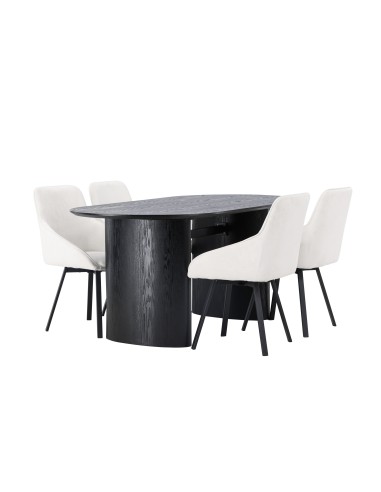 Matgrupp Isolde med Rosie matstolar, 180 × 90 cm