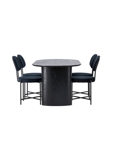 Matgrupp Isolde med Stella matstolar, 180 × 90 cm