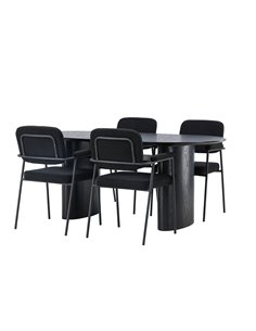 Matgrupp Isolde med Yesterday matstolar, 180 × 90 cm 2