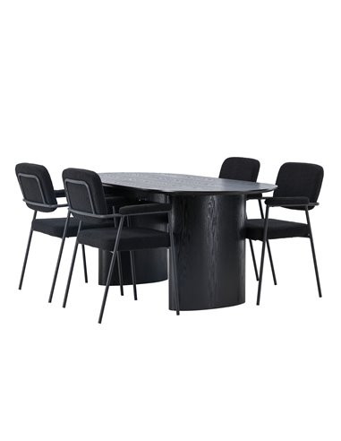 Matgrupp Isolde med Yesterday matstolar, 180 × 90 cm