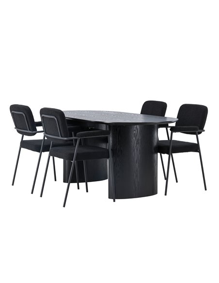 Matgrupp Isolde med Yesterday matstolar, 180 × 90 cm