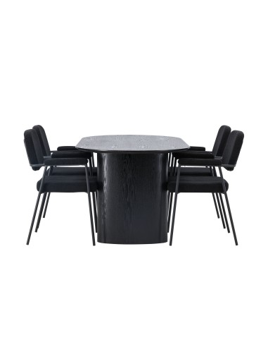 Matgrupp Isolde med Yesterday matstolar, 180 × 90 cm