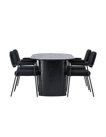 Matgrupp Isolde med Yesterday matstolar, 180 × 90 cm