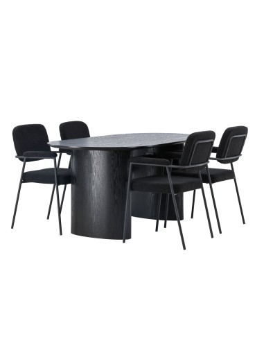 Matgrupp Isolde med Yesterday matstolar, 180 × 90 cm