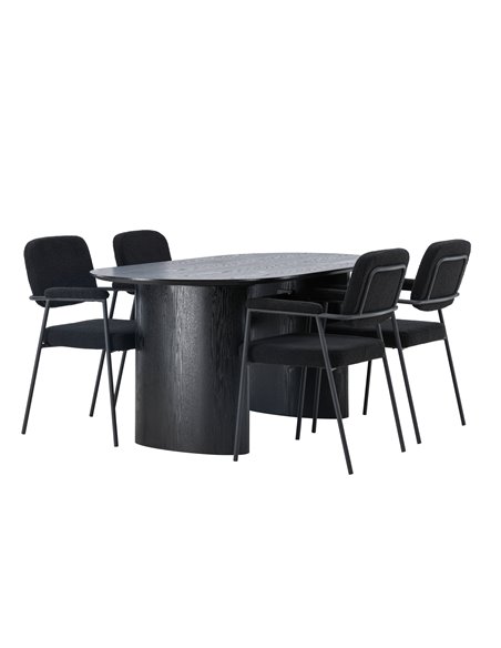 Matgrupp Isolde med Yesterday matstolar, 180 × 90 cm