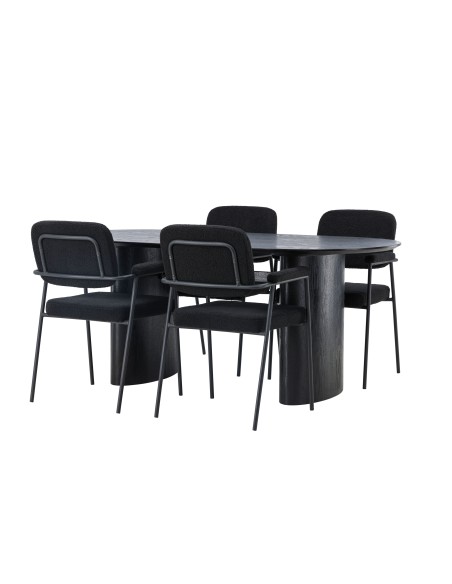 Matgrupp Isolde med Yesterday matstolar, 180 × 90 cm