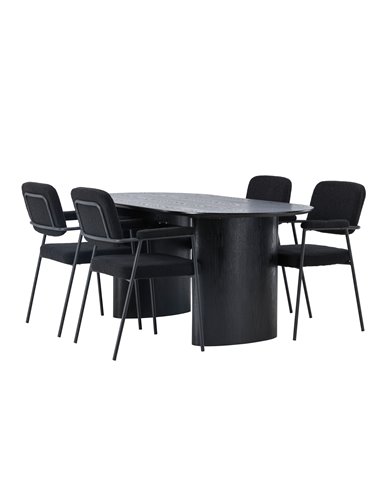 Matgrupp Isolde med Yesterday matstolar, 180 × 90 cm