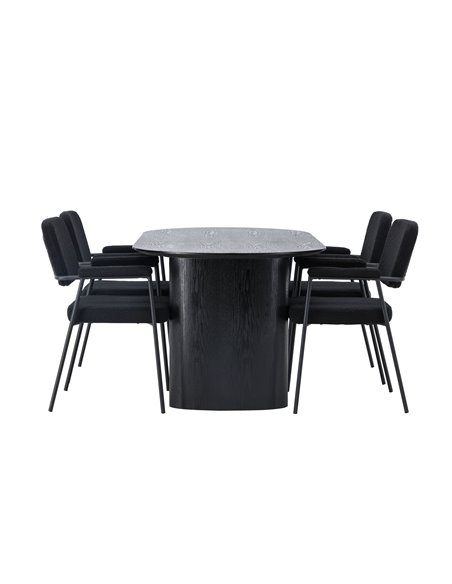 Matgrupp Isolde med Yesterday matstolar, 180 × 90 cm