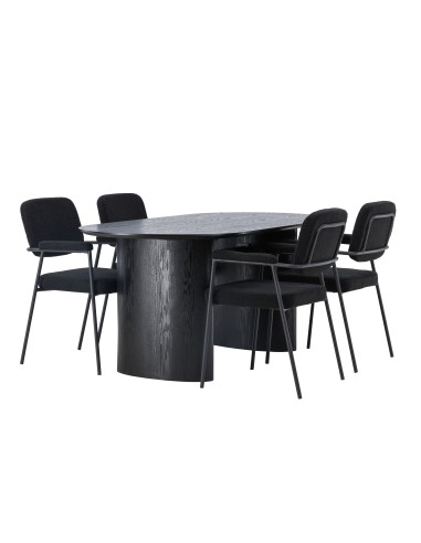 Matgrupp Isolde med Yesterday matstolar, 180 × 90 cm