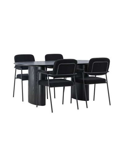 Matgrupp Isolde med Yesterday matstolar, 180 × 90 cm