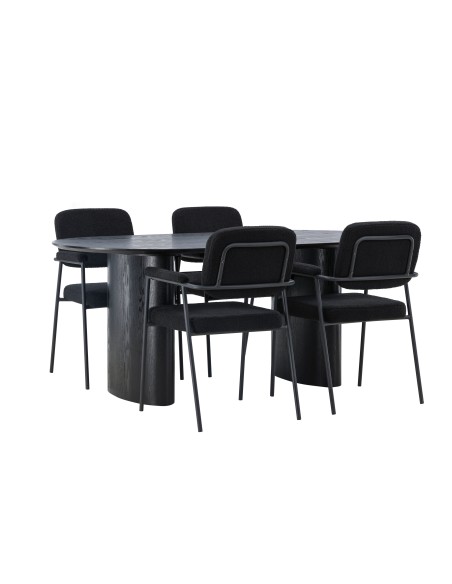 Matgrupp Isolde med Yesterday matstolar, 180 × 90 cm