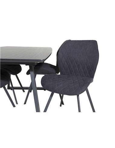 Matgrupp Inca med Gemma matstolar, 160 × 85 cm