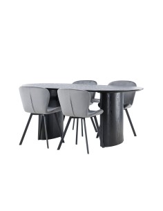 Matgrupp Isolde med Lilja matstolar, 180 × 90 cm 2