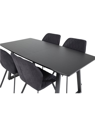 Matgrupp Inca med Gemma matstolar, 160 × 85 cm