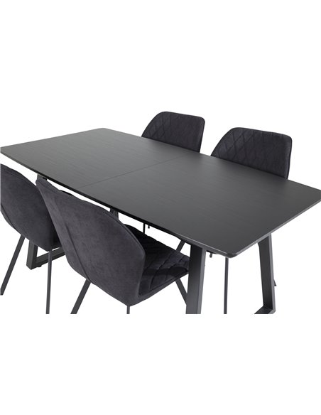Matgrupp Inca med Gemma matstolar, 160 × 85 cm