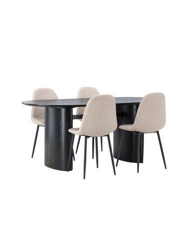 Matgrupp Isolde med Polar matstolar, 180 × 90 cm