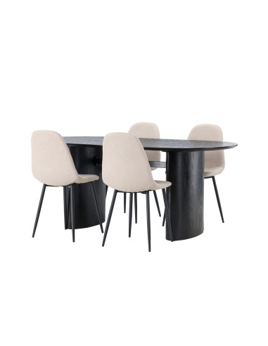 Matgrupp Isolde med Polar matstolar, 180 × 90 cm