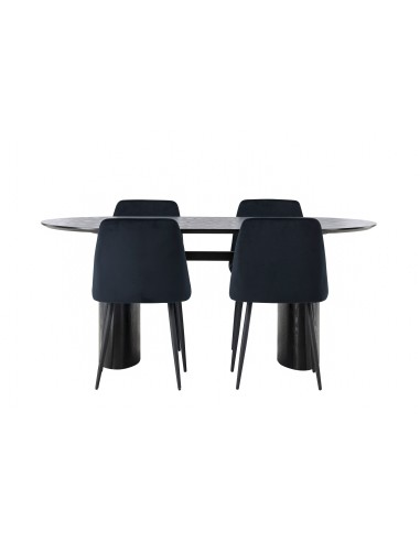 Matgrupp Isolde med Night matstolar, 180 × 90 cm