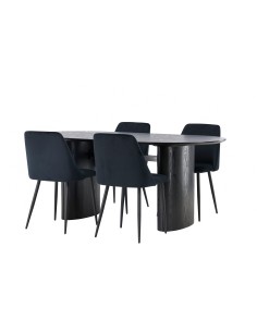 Matgrupp Isolde med Night matstolar, 180 × 90 cm 2