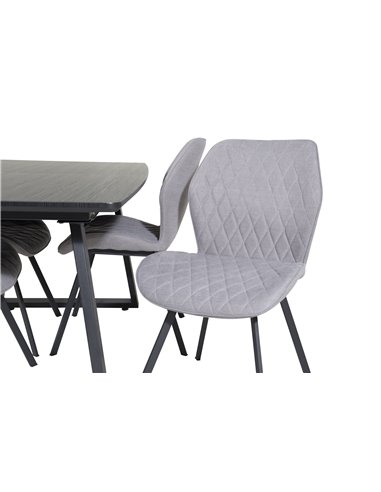 Matgrupp Inca med Gemma matstolar, 160 × 85 cm