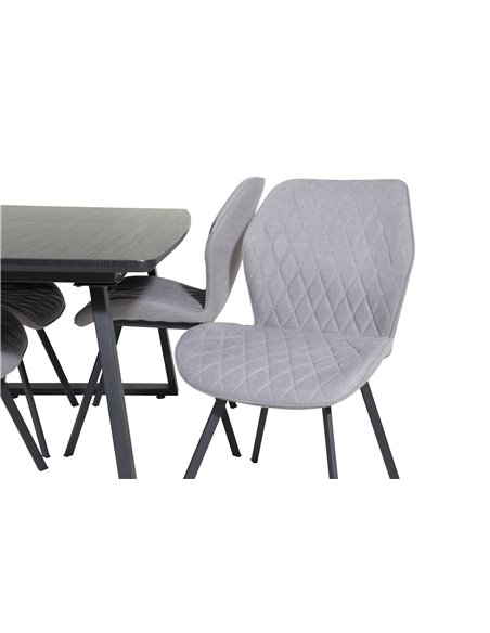 Matgrupp Inca med Gemma matstolar, 160 × 85 cm