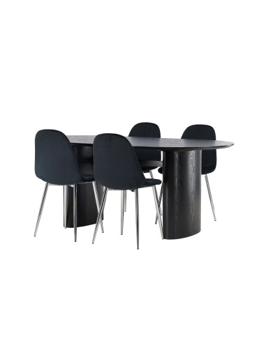 Matgrupp Isolde med Polar matstolar, 180 × 90 cm
