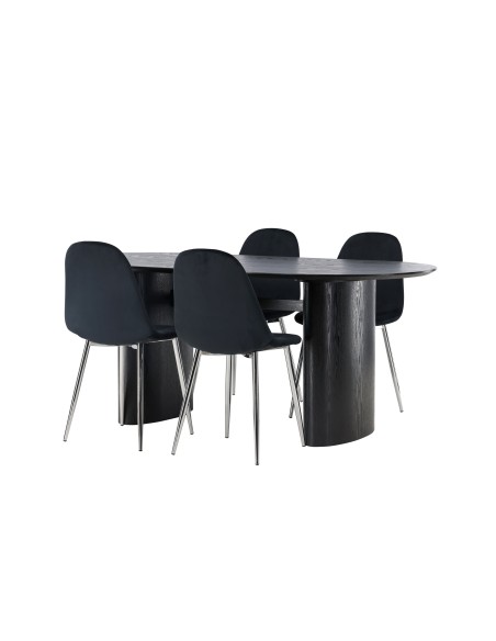 Matgrupp Isolde med Polar matstolar, 180 × 90 cm