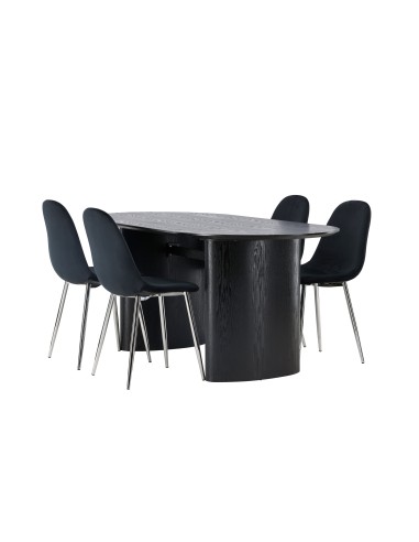 Matgrupp Isolde med Polar matstolar, 180 × 90 cm