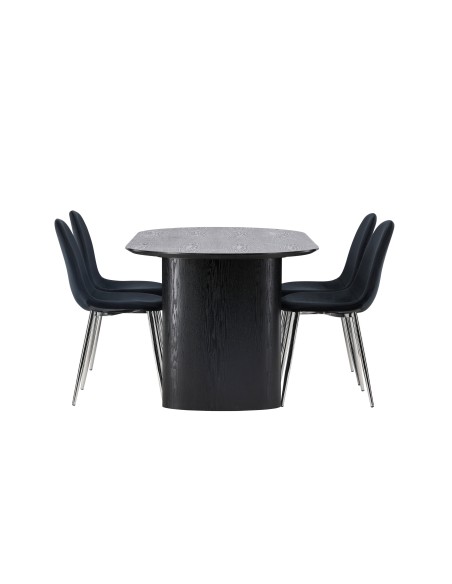 Matgrupp Isolde med Polar matstolar, 180 × 90 cm