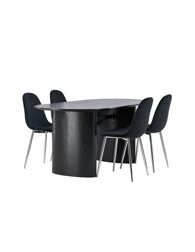 Matgrupp Isolde med Polar matstolar, 180 × 90 cm