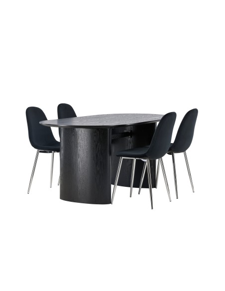 Matgrupp Isolde med Polar matstolar, 180 × 90 cm
