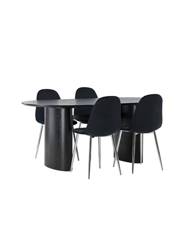 Matgrupp Isolde med Polar matstolar, 180 × 90 cm