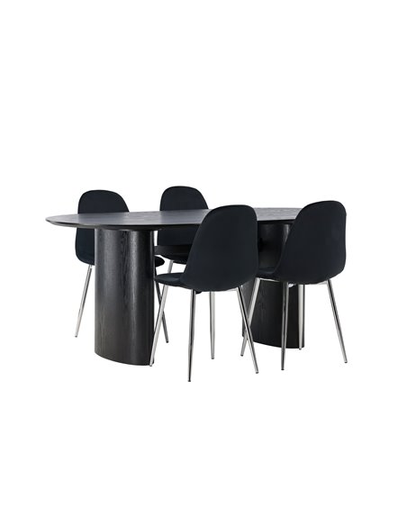 Matgrupp Isolde med Polar matstolar, 180 × 90 cm